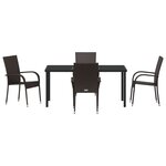 vidaXL Ensemble salle à manger jardin 5 pièces marron rattan poly