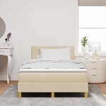 vidaXL Lit à ressorts avec matelas Crème 120 x 200 cm tissu