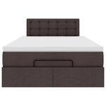 VidaXL Cadre de lit ottoman avec matelas marron foncé 120x190 cm tissu
