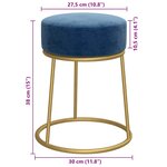 vidaXL Tabouret rond Bleu Velours