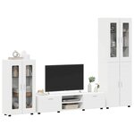 vidaXL Ensemble meuble TV avec tiroir FLORIN Blanc Bois d'ingénierie