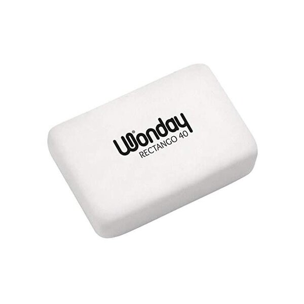 Gomme en plastique RECTANGO 40  blanc WONDAY