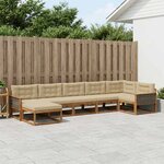 vidaXL Ensemble de canapés d'extérieur 7 Pièces Naturel et Beige