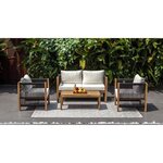 Salon de jardin en bois d'acacia FSC et tissage en corde 4 personnes BORABORA