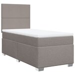 vidaXL Sommier à lattes de lit avec matelas Taupe 90x190 cm Tissu