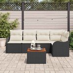 vidaXL Ensemble de canapé de jardin 6 Pièces Noir Poly rotin