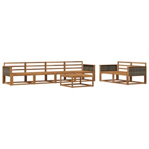vidaXL Ensemble de canapés d'extérieur 7 Pièces Naturel