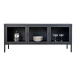 Console pour TV noire avec portes en verre