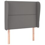 vidaXL Tête de lit avec oreilles Gris 103x23x118/128 cm Similicuir