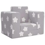 vidaXL Canapé-lit pour enfants Gris clair avec étoiles Peluche douce