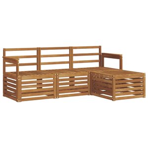 vidaXL Ensemble de canapés d'extérieur 4 Pièces Naturel