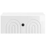 vidaXL Cabinet de chevet mural 2 Pièces Blanc brillant 49 x 34 5 x 20 cm