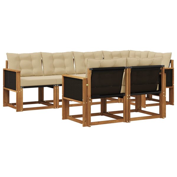 vidaXL Ensemble de canapés d'extérieur 7 pc Naturel et Beige