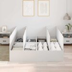 vidaXL Cadre de lit avec rangement avec stockage Blanc 140 x 190 cm