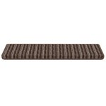 vidaXL Tapis d'escalier auto-adhésifs 15 Pièces Marron 65 x 21 x 4 cm