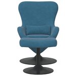 vidaXL Chaise Œuf avec Pouf with Footstool Bleu Velours