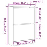vidaXL Armoire à chaussures noir 60x21x87 5 cm bois d'ingénierie