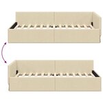 vidaXL Cadre de lit d'angle avec tête de lit Crème 80 x 200 cm