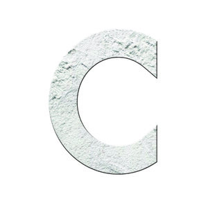 Numéro C - Numéro adhésif pour boîtes aux lettres- Pierre véritable 50 mm  Albatre