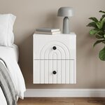 vidaXL Cabinet de chevet mural Blanc brillant 33 x 34 5 x 40 cm