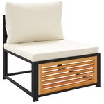 vidaXL Salon de jardin avec coussins 5 Pièces Bois d'acacia solide