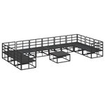 vidaXL Ensemble de canapé de jardin 11 Pièces Noir 70 x 70 x 32 cm
