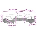 vidaXL Set de canapé de jardin de 8 pièces avec des coussins en poly rattan noir.