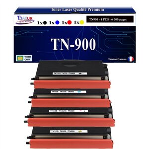 T3AZUR -4x Toners compatibles avec Brother TN900 pour Brother HL-L9200CDWT  HL-L9300CDWTT  MFC-L9550CDWT