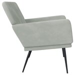 vidaXL Banc Gris clair 108x79x79 cm Velours