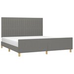 vidaXL Cadre de lit sans matelas gris foncé 160x200 cm tissu