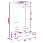 vidaXL Garde-robe Sonoma gris 100x50x200 cm Bois d'ingénierie