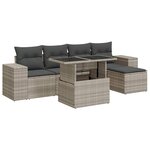 vidaXL Salon de jardin 6 Pièces avec coussins gris clair résine tressée