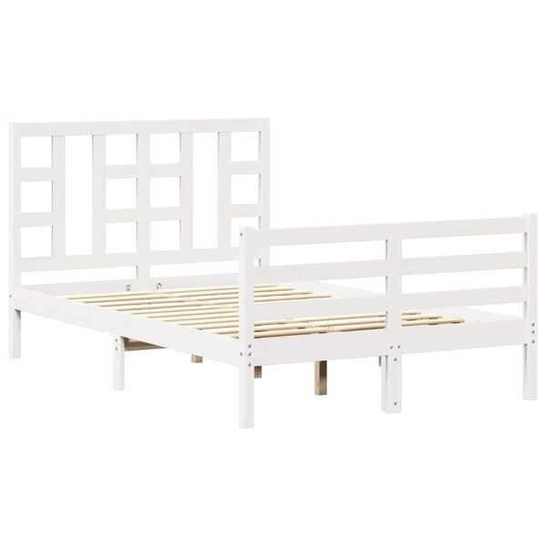 vidaXL Cadre de lit sans matelas blanc 120x200 cm bois massif