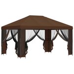 vidaXL Abri de jardin avec parois 4 × 3 m Marron Polyester et Acier