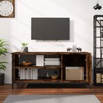 vidaXL Meuble TV chêne fumé 100x40x45 cm bois d'ingénierie