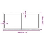 vidaXL Dessus de table bois massif non traité bordure assortie