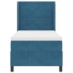 vidaXL Lit à Ressorts avec Matelas LED Manuel Bleu 90 x 190 cm Velours