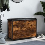 vidaXL Banc à chaussures avec tiroir rabattable chêne fumé 82x32x56 cm