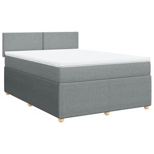 vidaXL Sommier à lattes de lit avec matelas Gris clair 160x200cm Tissu