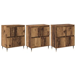 vidaXL Armoire de rangement 3 Pièces Bois ancien 60 x 35 x 70 cm