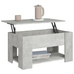 vidaXL Table basse Gris béton 79x49x41 cm Bois d'ingénierie