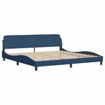 vidaXL Cadre de lit sans matelas Hanko bleu 200x200 cm tissu