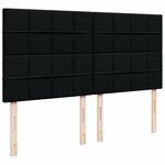 vidaXL Sommier à lattes de lit et matelas Noir 200x200 cm Velours