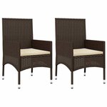 vidaXL Salon de jardin 4 Pièces avec coussins Marron Résine tressée