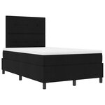 vidaXL Lit à sommier avec matelas noir 120x200 cm en tissu