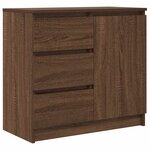 vidaXL Buffet avec tiroir chêne brun 71x35x65 cm bois d'ingénierie