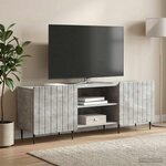 vidaXL Meuble TV Gris béton 150 x 31 x 52 cm Bois d'ingénierie