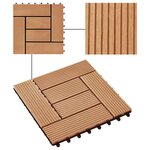 vidaXL Carreaux de terrasse 22 Pièces 30 x 30 cm 2 m² WPC Teck