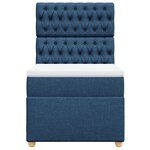 vidaXL Sommier à lattes de lit avec matelas Bleu 90x200 cm Tissu