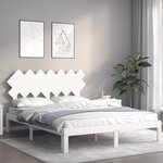vidaXL Cadre de lit sans matelas blanc bois de pin massif